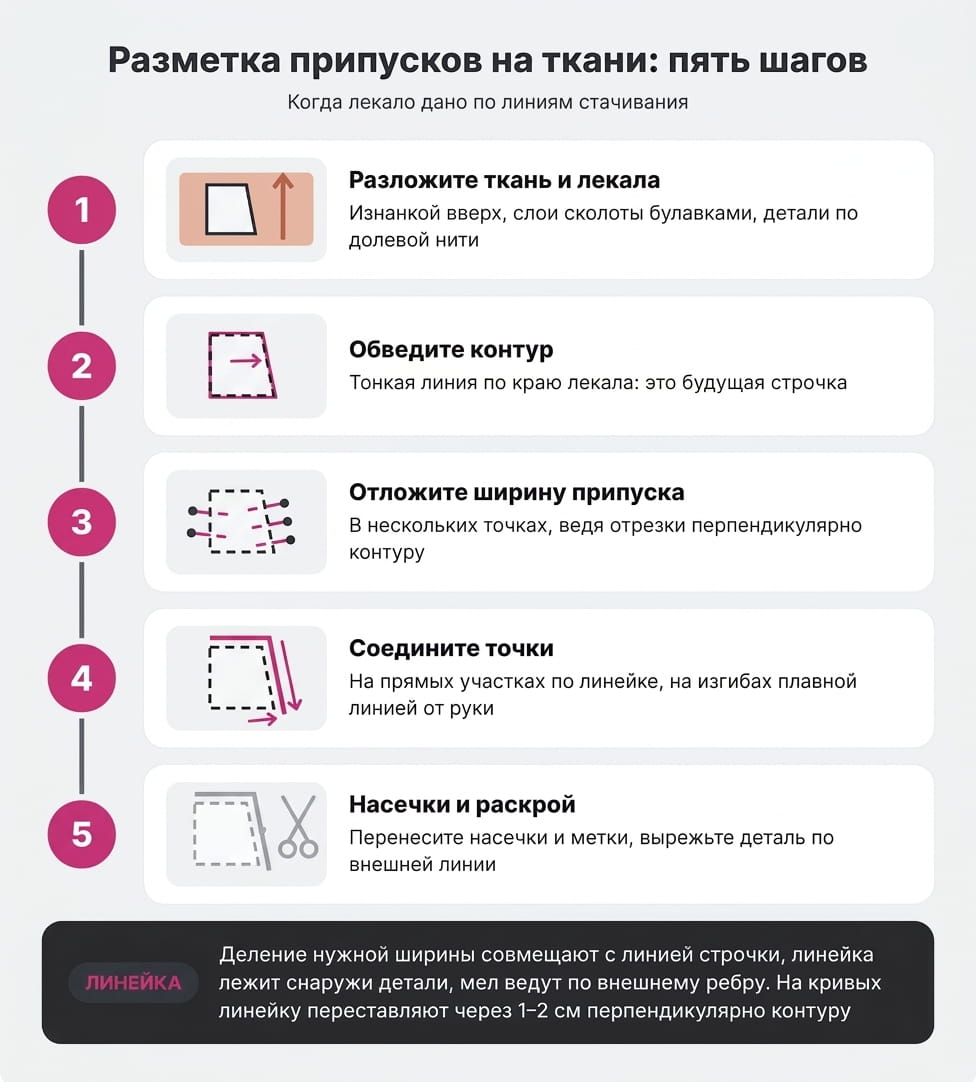 Как работать с линейками для припусков